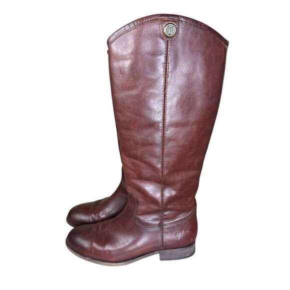 Frye Melissa Button 2 Riding Boots Mahogany Leather Size 8B Western Style - Picture 4 of 13